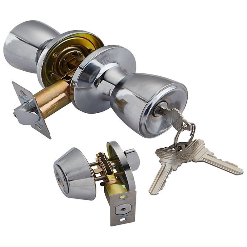 2PK ENTRY LOCK/DEADBOLT SET WITH KEYS (CHROME) - 6
